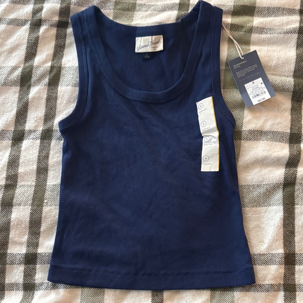 Universal Thread Navy Blue Ribbed Tank Top